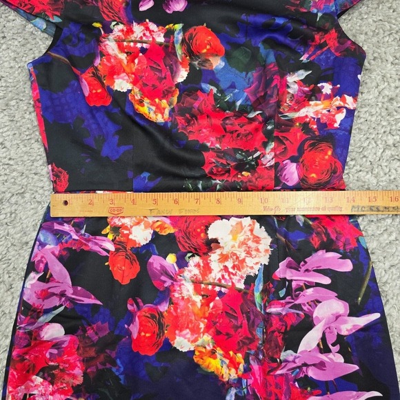 Betsey Johnson Dress Womens 6 Colorful Flowers Lined Maximalist Career Event - Picture 13 of 16